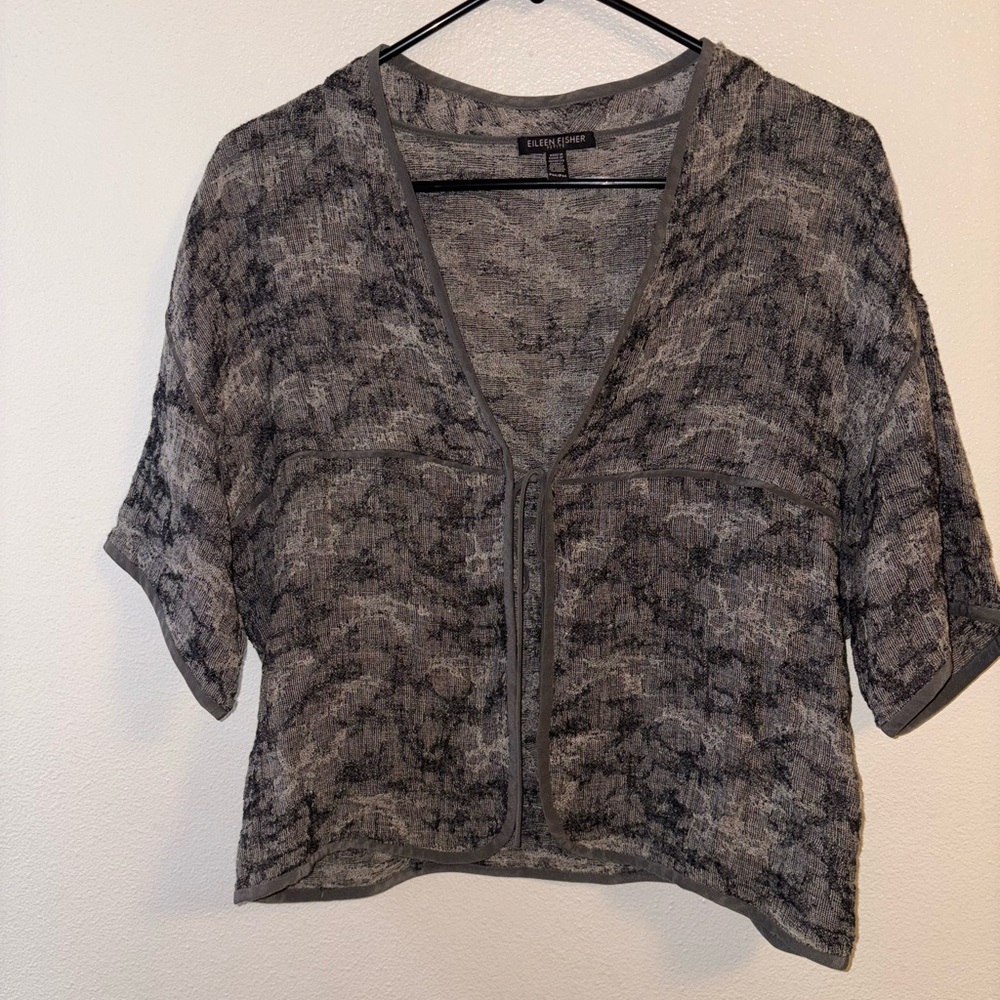 Eileen Fisher Linen Blend Cardigan Petite Medium